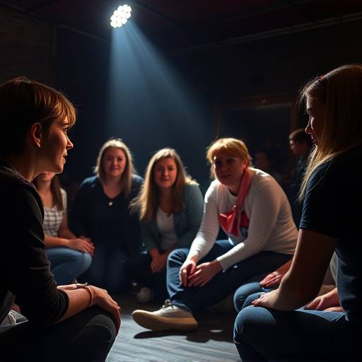Image d'un groupe d'√©l√®ves lors d'un atelier d'improvisation th√©√¢trale.