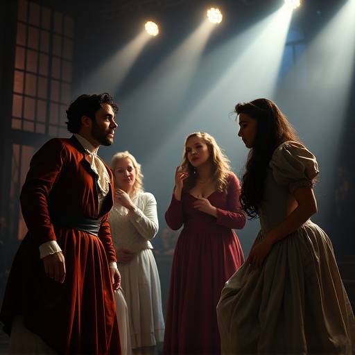 Photo d'une sc√®ne de la pi√®ce 'Le Misanthrope' avec des acteurs en costumes d'√©poque.